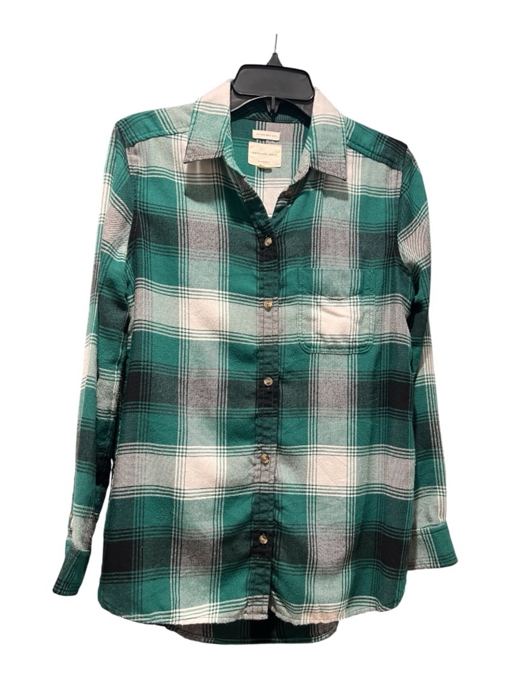 American Eagle Outfitters Boyfriend Fit Plaid Button Front Shirt